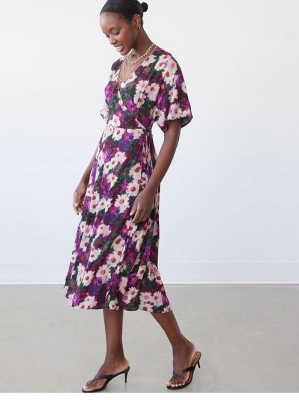 Reitmans Floral Wrap Midi Dress
